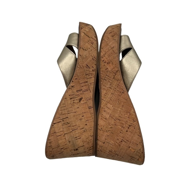 Sam Edelman Gold Reid Cork Wedge Platform Sandals Size 8.5 Women’s - Picture 6 of 8